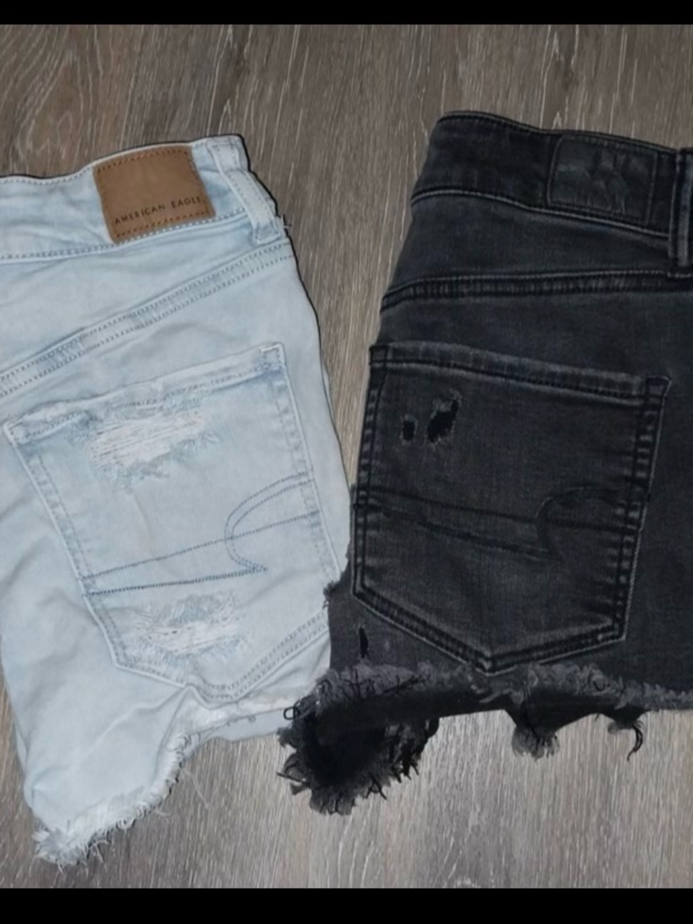 American Eagle Outfitters Women's Denim Shorts Bundle- Light Blue and Black